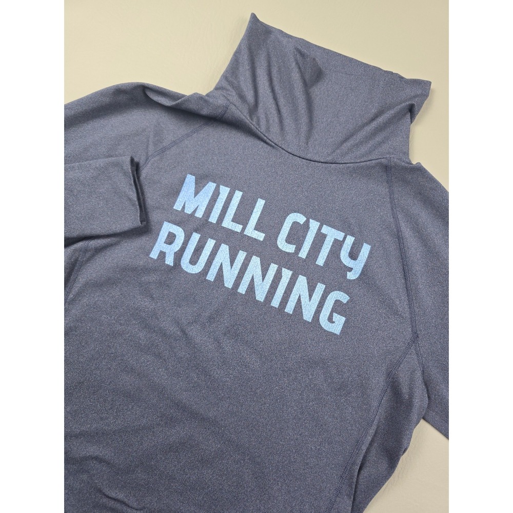 Saucony Mill City Running Womens XS Funnel Neck Long Sleeve Performance Top Blue